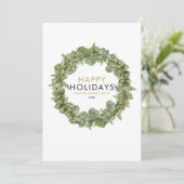 Moderne groene krans kantoor kerstkaart (Staand voorkant)