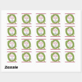 Moderne Groene Krans Prettig Kerstmis Persoonlijk Vierkante Sticker (Vel)