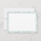 Moderne groene kust Abstracte bloemenbruiloft RSVP Kaartje (Achterkant)