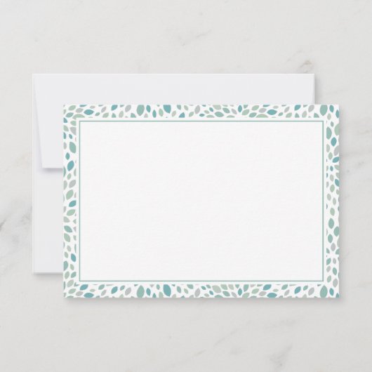 Moderne groene kust Abstracte bloemenbruiloft RSVP Kaartje (Achterkant)