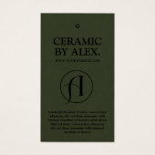 Moderne, groene Label voor ophangen Visitekaartje (Voorkant)