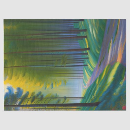 Moderne groene landschap bomen pad kunstwerk tissuepapier (Voorkant)