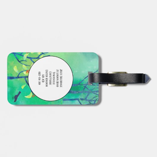 Moderne groene landschapskunst Natuur gepersonalis Bagagelabel (Achterkant horizontaal)