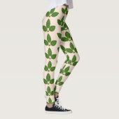Moderne groene laurier laat patroon op ivoor achte leggings (Rechts)