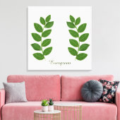 Moderne groene laurierbladeren canvas afdruk (Insitu (Woonkamer))