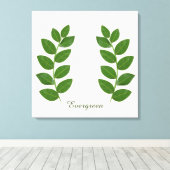 Moderne groene laurierbladeren canvas afdruk (Insitu (Houten vloer))