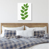 Moderne groene laurierbladeren canvas afdruk (Insitu (Slaapkamer))