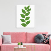 Moderne groene laurierbladeren canvas afdruk (Insitu (Woonkamer))