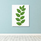 Moderne groene laurierbladeren canvas afdruk (Insitu (Houten vloer))