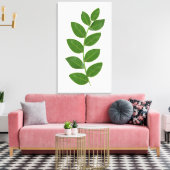 Moderne groene laurierbladeren canvas afdruk (Insitu (Woonkamer))