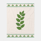 Moderne groene laurierbladeren fleece deken (Voorkant)