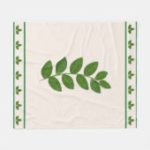 Moderne groene laurierbladeren fleece deken (Voorkant (Horizontaal))