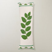 Moderne groene laurierbladeren lichaamskussen (Voorkant Verticaal)