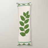 Moderne groene laurierbladeren lichaamskussen (Achterkant (Verticaal))