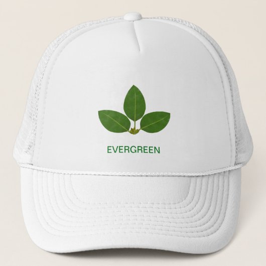 Moderne groene laurierbladeren trucker pet (Voorkant)