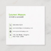 Moderne Groene Lawn Care Service Mow Landscaping Vierkante Visitekaartje (Voorkant)