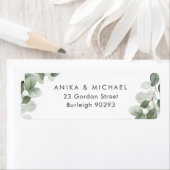 Moderne groene Leaf Waterverf Return-adres Etiket (Insitu)