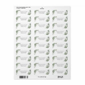 Moderne groene Leaf Waterverf Return-adres Etiket (Full Sheet)