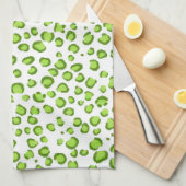 Moderne groene leopard Pattern Animal Print Theedoek (Quarter Fold)