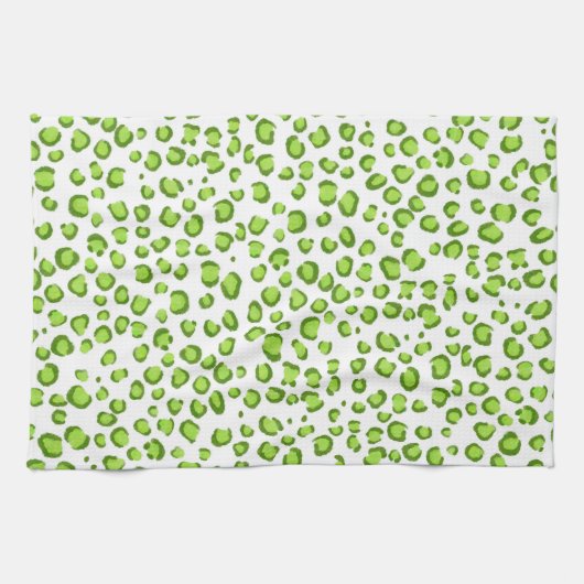 Moderne groene leopard Pattern Animal Print Theedoek (Horizontaal)