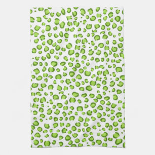 Moderne groene leopard Pattern Animal Print Theedoek