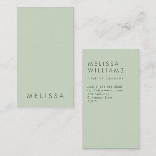 Moderne groene lichte zonegroei minimalistisch ver visitekaartje (Voorkant / Achterkant)
