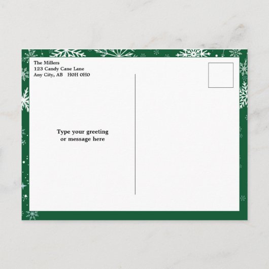 Moderne groene lijn vakantie foto Briefkaart (Achterkant)