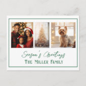 Moderne groene lijn vakantie foto Briefkaart (Voorkant)