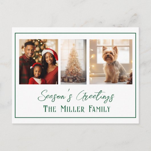 Moderne groene lijn vakantie foto Briefkaart (Voorkant)