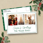 Moderne groene lijn vakantie foto Briefkaart