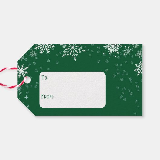 Moderne Groene Lijn Vakantie Foto Gift Labels Cadeaulabel (Achterkant Horizontaal)