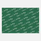 Moderne groene lijn vakantie inpakpapier vel (Voorkant 2)
