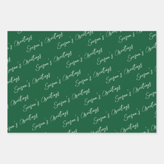 Moderne groene lijn vakantie inpakpapier vel (Voorkant 2)