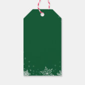 Moderne groene lijn vakantiefoto cadeaulabel (Achterkant)