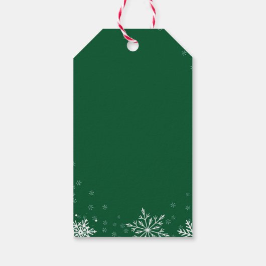 Moderne groene lijn vakantiefoto cadeaulabel (Achterkant)