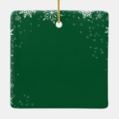 Moderne groene lijn vakantiefoto keramisch ornament (Achterkant)