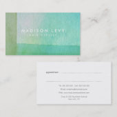 Moderne groene lijnen Waterverf artiest Afsprakenkaartje (Voorkant / Achterkant)