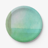 Moderne groene lijnen Waterverf artiest Papieren Bordje (Voorkant)