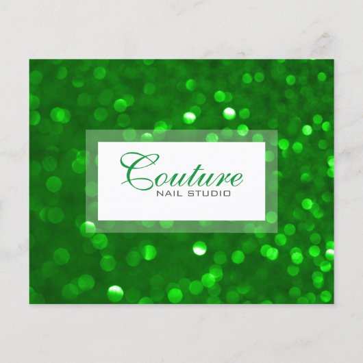 Moderne groene lijst met het glitter-menu Bokeh Flyer (Achterkant)