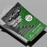 Moderne Groene Logo Workout Foto Fitness Marketing Flyer<br><div class="desc">Promoot uw trainingslessen of fitnessstudio met deze moderne Gym Flyer met fotoontwerp. Met een gedurfd groen en zwart ontwerp met ruimte voor één foto, uw logo, label lijn of kop en diensten, evenals een promotiebadge om een speciale korting of aanbieding toe te voegen. U kunt alle tekst en kleuren bewerken...</div>