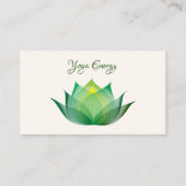 Moderne groene Lotus Flower Art Elegant Unique Yog Visitekaartje (Voorkant)