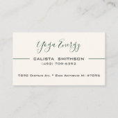 Moderne groene Lotus Flower Art Elegant Unique Yog Visitekaartje (Achterkant)