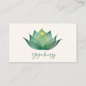 Moderne groene Lotus Flower Art Elegant Unique Yog Visitekaartje (Voorkant)