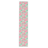 Moderne groene magenta preppy kersttafel runner medium tafelloper (Voorkant)