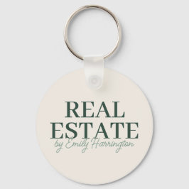 Moderne Groene Makelaar Sleutelhanger