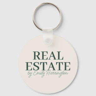 Moderne Groene Makelaar Sleutelhanger