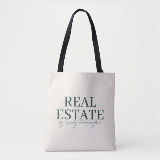 Moderne Groene Makelaar Tote Bag (Voorkant)