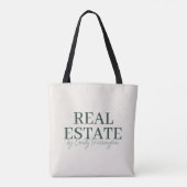 Moderne Groene Makelaar Tote Bag (Achterkant)