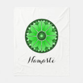 Moderne Groene Mandala Namaste Fleece Deken (Voorkant)