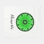 Moderne Groene Mandala Namaste Fleece Deken (Voorkant (Horizontaal))